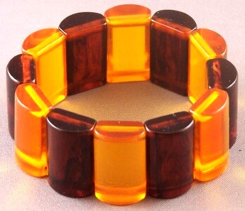 BB54 rootbeer/applejuice bakelite stretch bracelet